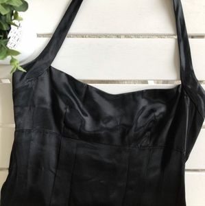 JACOB sz 3/4 Black Satin Halter Empire Waist Maxi Formal Dress